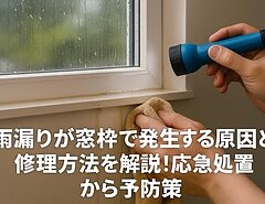 雨漏りが窓枠で発生する原因と修理方法を解説｜応急処置から費用相場・予防策まで紹介のイメージ
