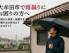 大牟田市で雨漏りにお困りの方へ・原因から業者へ依頼する必要がある状況までわかるガイドのイメージ