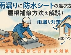 雨漏りに防水シートの選び方と屋根補修方法を解説！素材別比較とおすすめ対策のイメージ