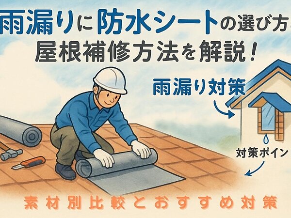 雨漏りに防水シートの選び方と屋根補修方法を解説！素材別比較とおすすめ対策の画像