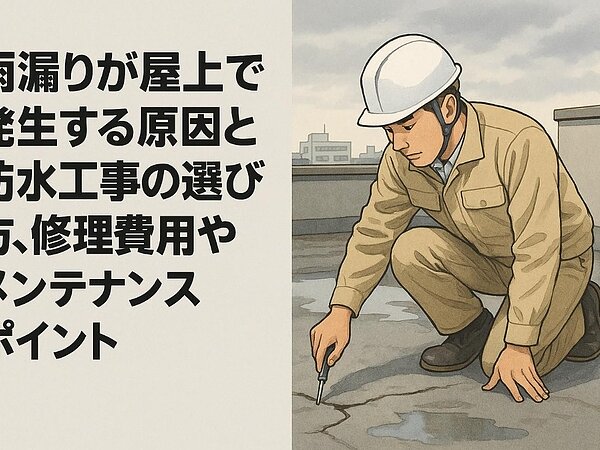雨漏りが屋上で発生する原因と防水工事の選び方｜修理費用やメンテナンスポイント徹底解説の画像
