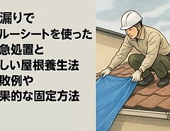 雨漏りでブルーシートを使った応急処置と正しい屋根養生法！失敗例や効果的な固定方法を専門家が解説のイメージ