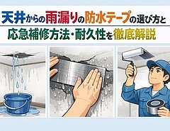 天井からの雨漏りの防水テープの選び方と応急補修方法・耐久性を徹底解説のイメージ