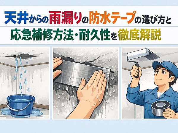 天井からの雨漏りの防水テープの選び方と応急補修方法・耐久性を徹底解説の画像