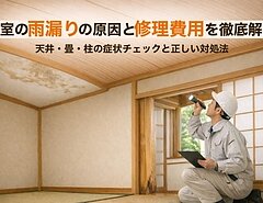 和室の雨漏りの原因と修理費用を徹底解説｜天井・畳・柱の症状チェックと正しい対処法のイメージ