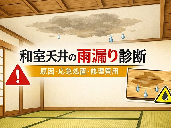 和室天井の雨漏りの症状別診断と原因を徹底解説！応急処置や修理費用もの画像
