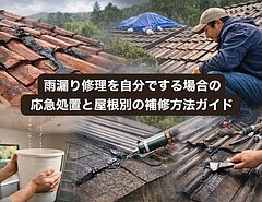 雨漏り修理を自分でする場合の応急処置と屋根別の補修方法ガイドのイメージ