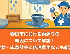 春日市における雨漏りの原因について解説！症状・応急対策と修理費用なども紹介のイメージ