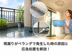 雨漏りがベランダで発生した時の原因と応急処置を解説！のイメージ
