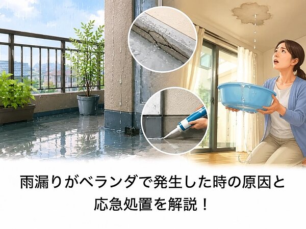 雨漏りがベランダで発生した時の原因と応急処置を解説！の画像