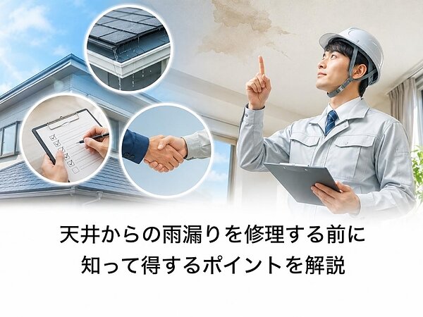 天井からの雨漏りを修理する前に知って得するポイントを解説の画像